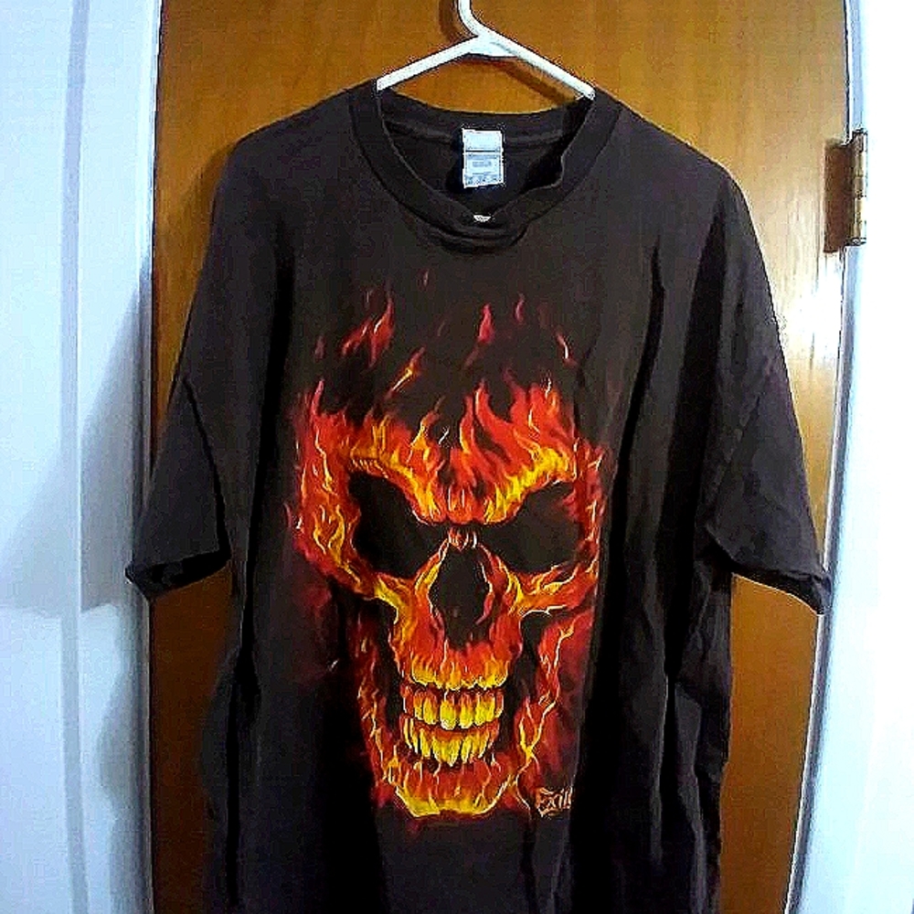 Exile Flaming Skull Shirt Men's size XL